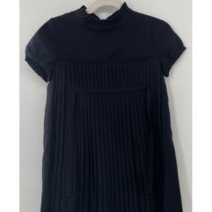 Novelli girls navy blue short sleeve pleated A-line dress sz 3Y